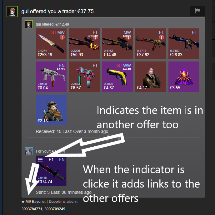 Item in-offer indicator Item in-offer indicator