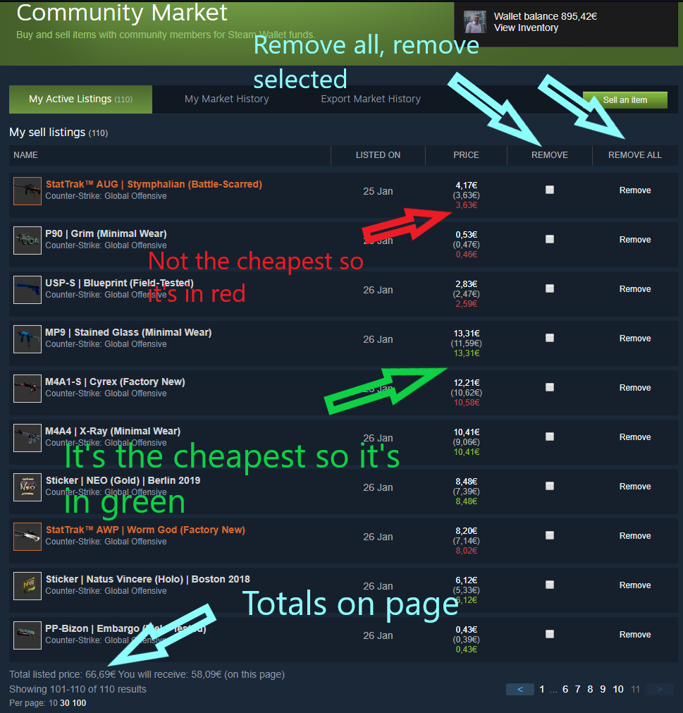 Community Market Listings Features Community Market Listings Features