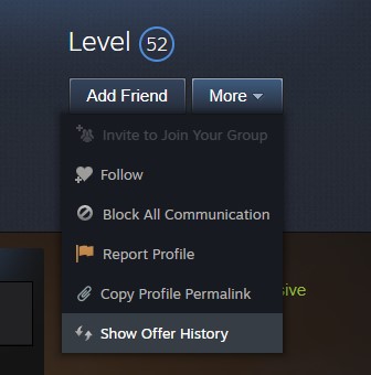 Profile context menu hover partner offer history summary Profile context menu hover partner offer history summary