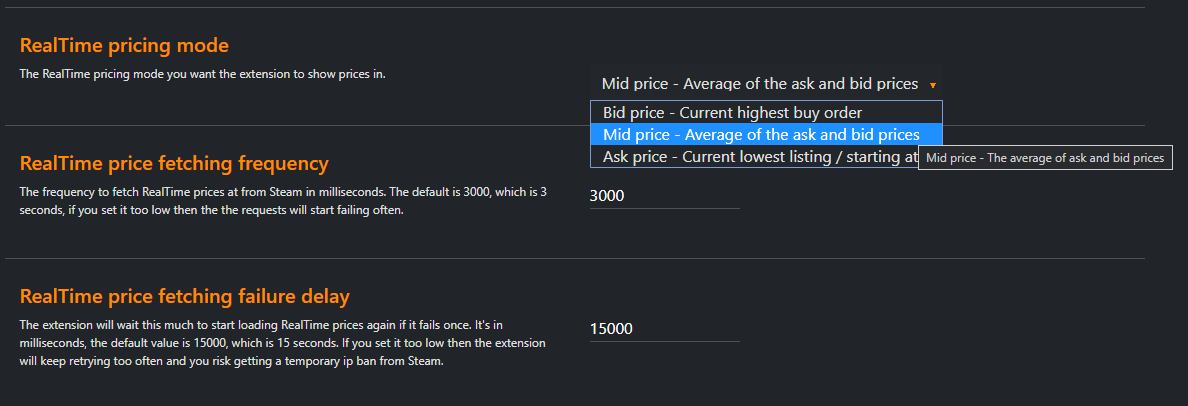 RealTime pricing options RealTime pricing options